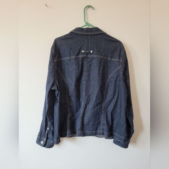 Westbound Denim Jean Jacket Dark Wash Trucker Americana Grunge 90s Western XL - Picture 9 of 10